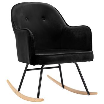 Silla Mecedora | Sillón Balancín Relax De Terciopelo Negro