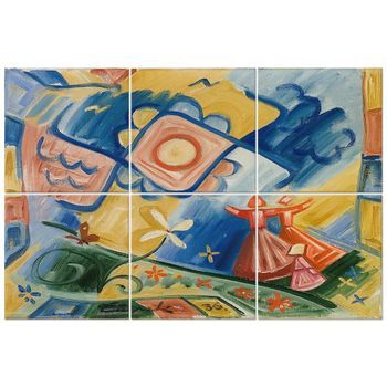 Legendarte - Panel Decorativo Multiple Chicas Cantantes - Josef Capek Cm. 100x150 (6 Paneles)