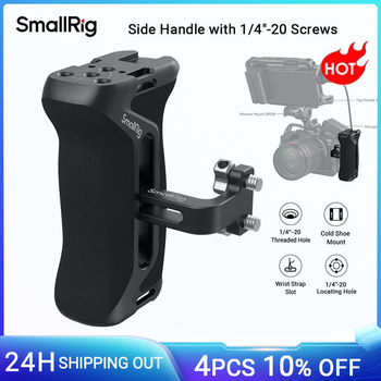 SmallRig-MANGO lateral con empuñadura de silicona de aluminio Universal para jaula de cámara DSLR, con montaje de zapata fría, 1/4 