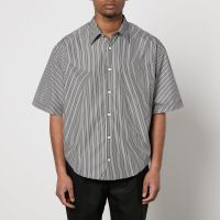 ami boxy fit cotton-poplin shirt - xs