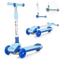 patinete infantil rapido plegable con luces led y hasta 50 kg de chipolino blue