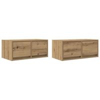 muebles para tv 2 uds madera roble artisan 60x31x255 cm vidaxl