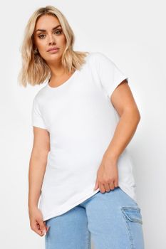 Camiseta Blanca Larga, Mujer Curvy Y Tallas Grandes, Yours