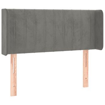 Cabecero Cama Mueble De Dormitorio Con Led De Terciopelo Claro 103 X 16 X 78/88 Cm Gris M02_0001410