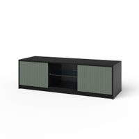 mueble de tv en melamina y mdf negroverde salvia