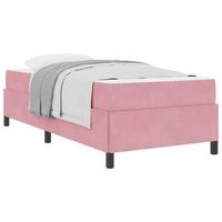 estructura de cama rosa y blanco 80 x 200 cm terciopelo