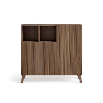 Zapatero melamina nogal puertas impresas vallado nogal 87x90x27