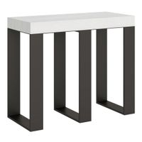 consola extensible 90x40196 cm efecto madera fresno blanco hierro