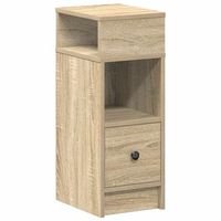 mesita de noche  mesilla de noche con cajon roble sonoma 25x31x66 cm