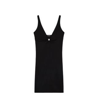 Emporio Armani para mujer. EW003275_AF20238 Vestido de playa negro (XL), Casual, Beachwear, Poliéster, Sin mangas / Tirantes