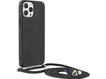 Funda móvil - ISY ISC-3818 HangOn, Para Apple iPhone 13 Pro Max, Trasera, TPU, Negro