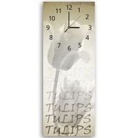 legendarte - reloj de pared tulipan blanco cm 30x90