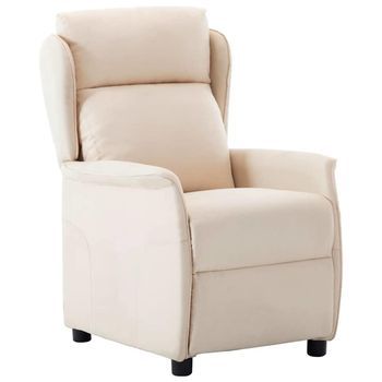 Vidaxl Sillón Reclinable Crema Poliéster