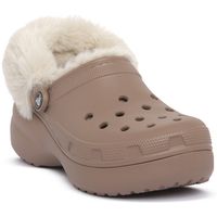 crocs zuecos latt classic platform fuzz lined cg para mujer