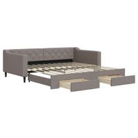 cama para adulto  cama individual  sofa cama nido con cajones tela gris taupe 100x200 cm