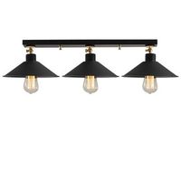 lampara de techo berceste-n-660 negro metal diametro 80x17 cm