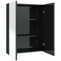 armario de espejo de bano mdf negro brillante 60x15x75 cm vidaxl