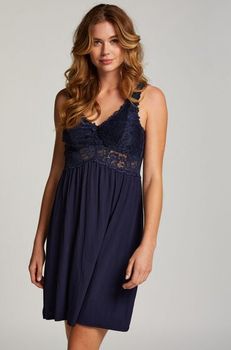 Hunkemöller Vestido lencero Nora Lace Azul