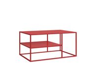 mesa de centro solund rectangular acero 45x90x60 cm - rojo encasa