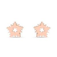 pendientes copos de nieve de plata 925 color rosado