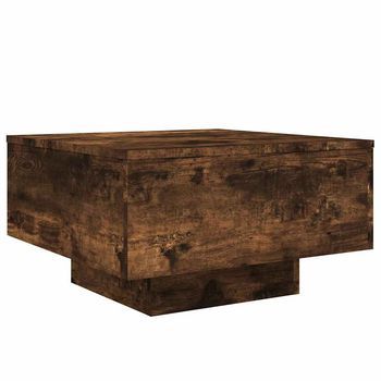 Mesa De Centro Madera De Ingeniería Roble Ahumado 55x55x31 Cm Vidaxl