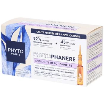 Phyto, phytophanère, leave in scalp treatment serum, anti-hair loss & hair regrowth, 12 pcs, 5 ml