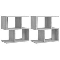 mesita de noche 30x50x515 cm madera - gris