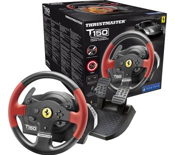 THRUSTMASTER TS150 Ferrari Edition PlayStation & PC Gaming Wheel - Black, Black