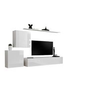 conjunto de muebles de salon mural switch v diseno color blanco brillante