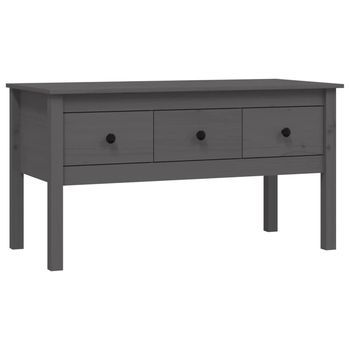 Mesa De Centro，mesa Auxiliar，mesa De Café De Madera Maciza De Pino Gris 102x49x55 Cm