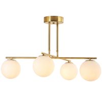 homcom lampara colgante moderna con 4 pantallas esfericas regulable en altura y giratoria 350 blanco