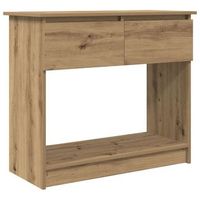 mesa consola con cajones roble artesanal 855x385x745 cm vidaxl