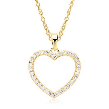Cadena de plata 925 y colgante corazón de oro