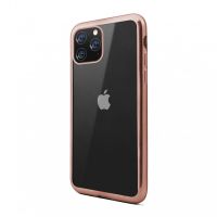 nueboo funda gel tpu color frame rosa dorado para iphone 11 pro