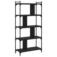 estanteria  libreria de 5 estantes madera de negro 76x32x158 cm