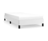 estructura de cama de cuero sintetico blanco 90x200 cm