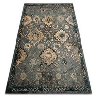 alfombra de lana polonia abrash oriental flores azul claro 170x235 cm