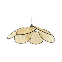 lampara colgante lampara de techo metal hierro papel sala de estar boho estilo tradicional natural y negro meroo