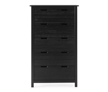 Cómoda julieta 5 cajones negro
