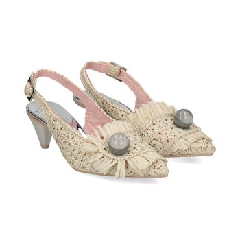 Ras Zapatos De Tacón Medio Mujer - Beige Talla 37