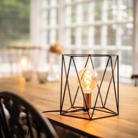 geometric cage table lamp