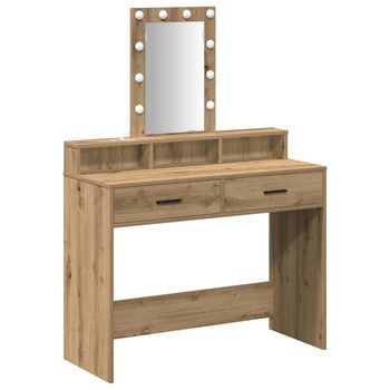Mesa Tocador | Mesa De Maquillaje Marrón 100 X 41 X 140 Cm Madera De Ingeniería