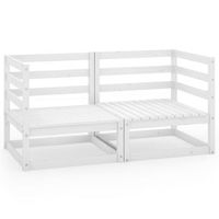 sofa de jardin 2 plazas  sofa de exterior blanco madera maciza pino
