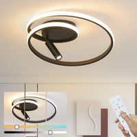 lampara de techo led regulable 40cm 37w negra con mando a distancia lampara de cocina zmh