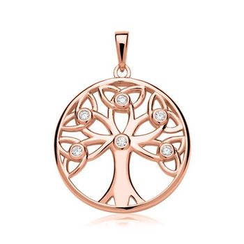 Colgante árbol de la vida plata 925 chapado en oro rosa