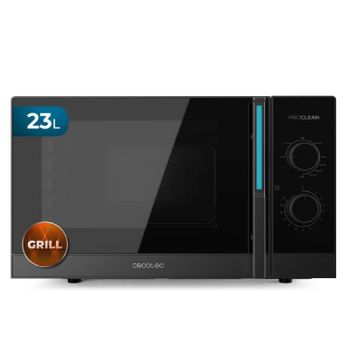 Cecotec Microondas Mecánico con Grill de 23L Proclean 4120. 800W y 1000W de Grill, Cocción Uniforme, 8 Niveles de Potencia