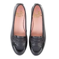 mocasin piel charol negro - modelo filipinas