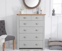 somerset oak and grey 2 over 4 drawer chest