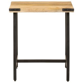 Mesa Auxiliar De Madera Maciza De Mango Y Hierro 45x45x50 Cm