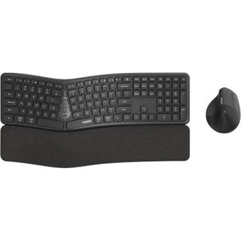 Teclado Rapoo 8810ME inalámbrico multimodo ergonómico con ratón óptico